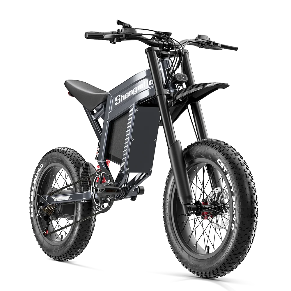 Adult 1500W Electric Fat-Tire Mountain Ebike 60V 30Ah Lithium Battery 20-inch (50.8 cm) Wheels 31-60 km Range 50+ km/h