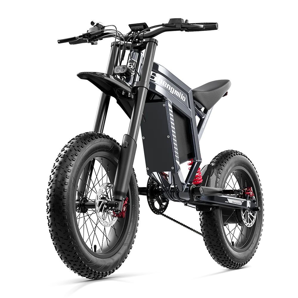 Adult 1500W Electric Fat-Tire Mountain Ebike 60V 30Ah Lithium Battery 20-inch (50.8 cm) Wheels 31-60 km Range 50+ km/h
